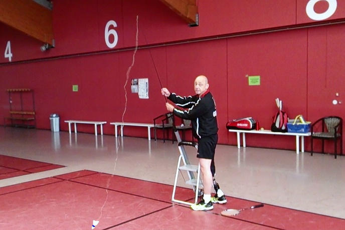 Aufstellung der Badmintonleiter